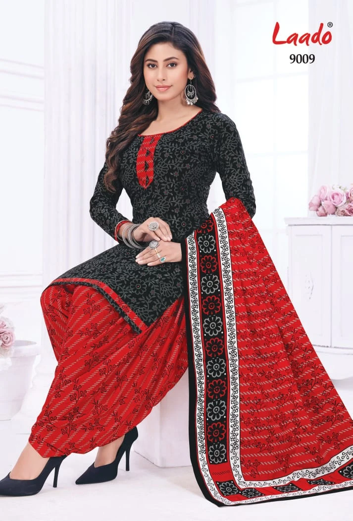 Laado Nadiya Patiyala Vol 9 Cotton Wholesale Salwar Suit Catalog — Wholesale Salwar Suits, MPA wholesale from Surat — view 4